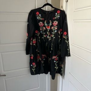 Embroidered Zara Long Sleeve Dress